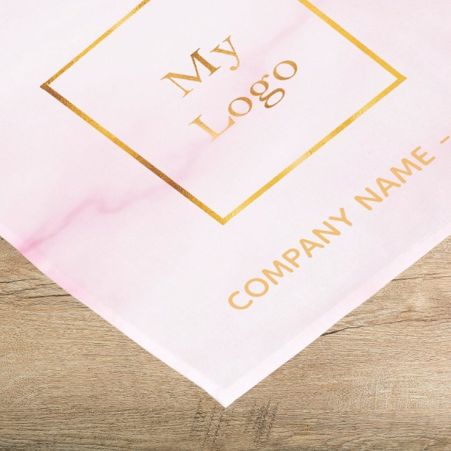 Rosa Marmorsalon mit Logo Kurzer Tischläufer (Von Creator hochgeladen)