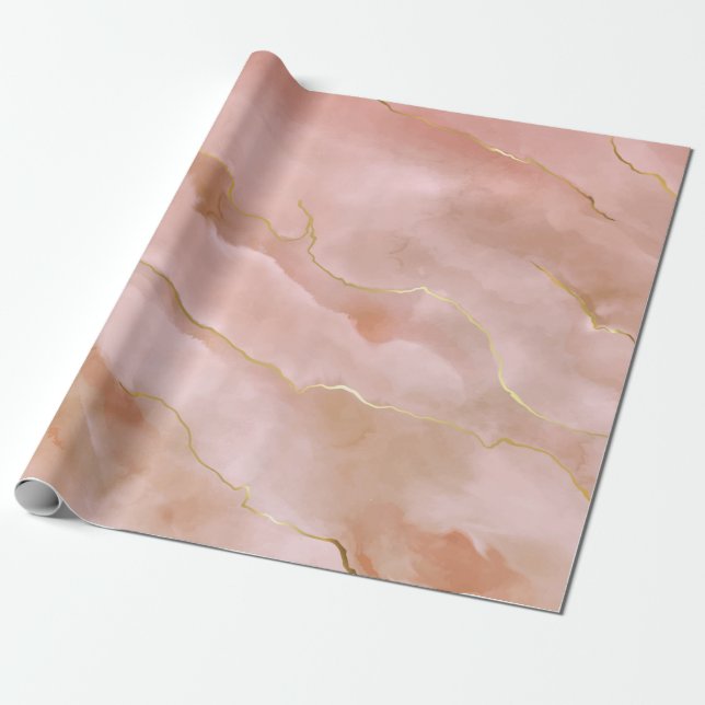 Rosa Marmorstruktur Geschenkpapier (Ungerollt)