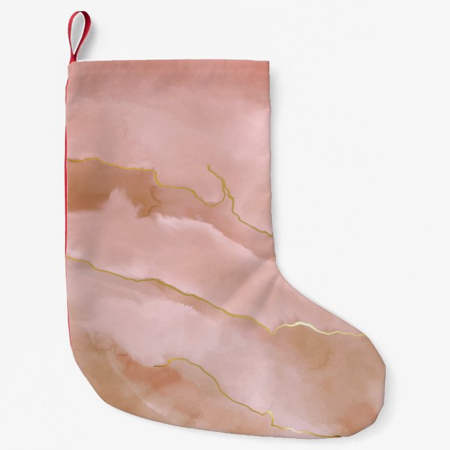 Rosa Marmorstruktur Kleiner Weihnachtsstrumpf (Vorderseite)
