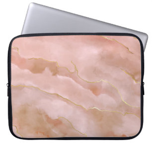 Rosa Marmorstruktur Laptopschutzhülle