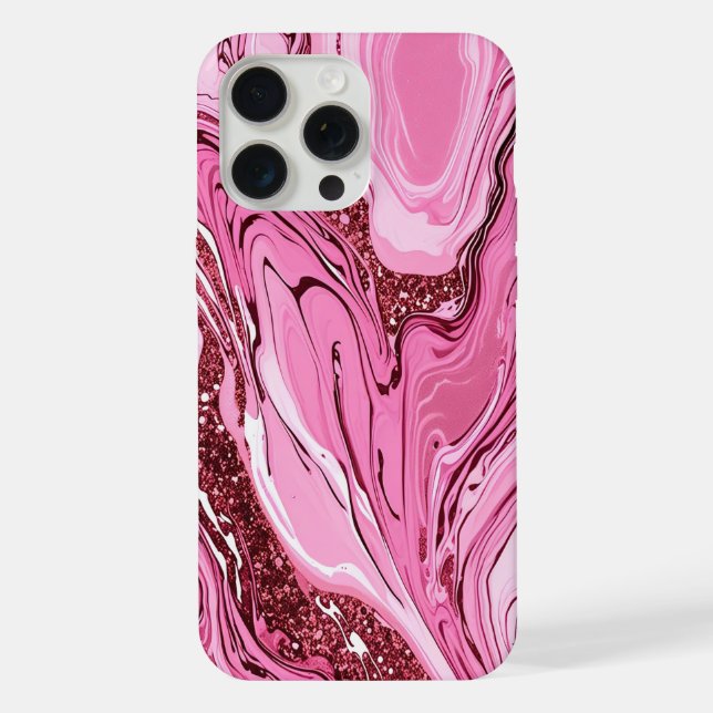 Rosa Marmorträume iPhone 15 Pro Max Hülle (Rückseite)