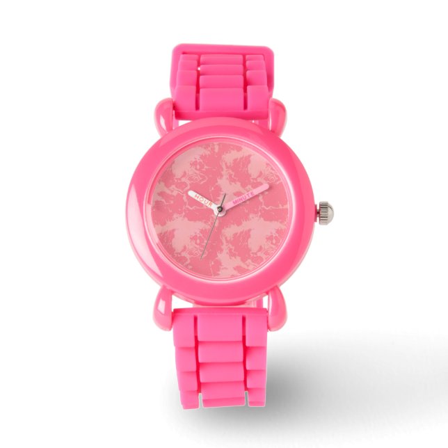 Rosa Marmorwolke abstrakt Armbanduhr (Vorderseite)