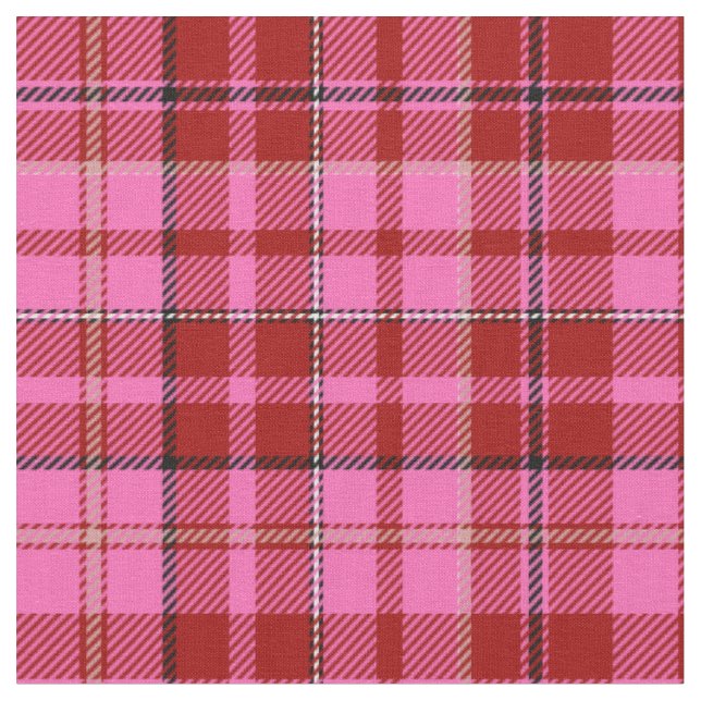 Rosa-Maron-Karo-Tartan-Design  Stoff (Nahaufnahme)