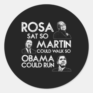 Rosa Martin Obama African American Black History Runder Aufkleber
