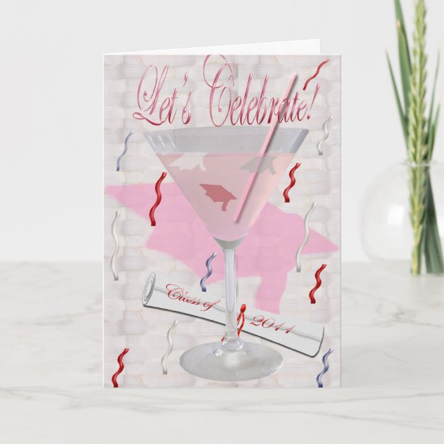 Rosa Martini Grad Einladung (Vorderseite)