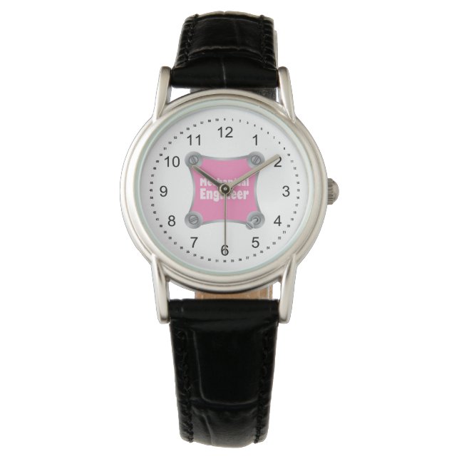 rosa Maschinenbauingenieur Armbanduhr (Vorderseite)