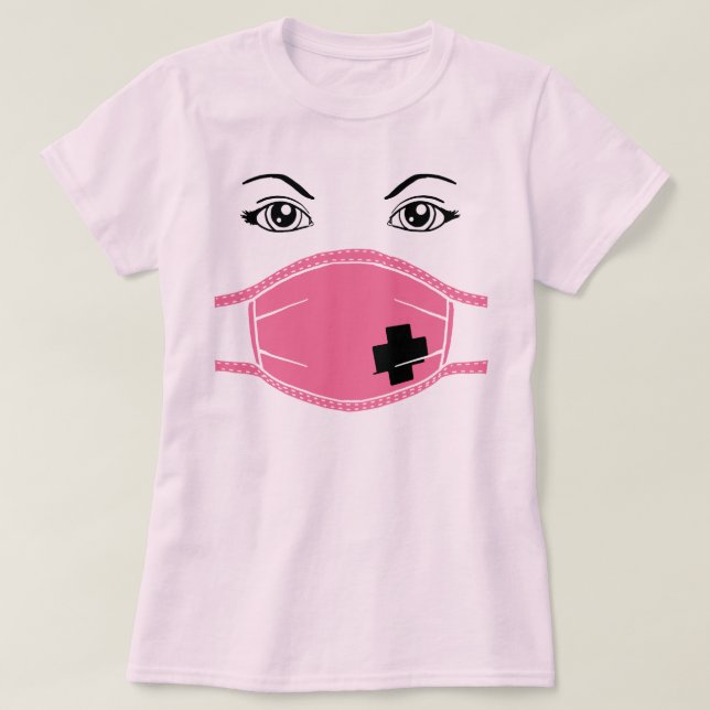 rosa Maske T-Shirt (Design vorne)