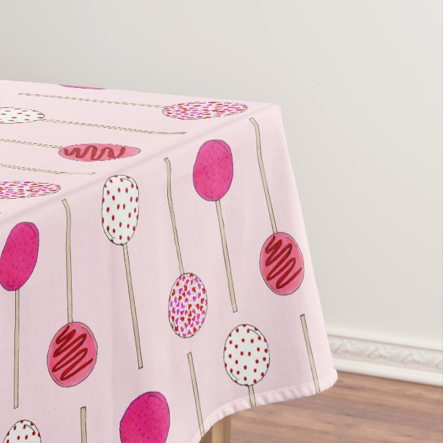 Rosa Mattiert Cake Pop Nachtisch Bäckerei Printmed Tischdecke (Beispiel)
