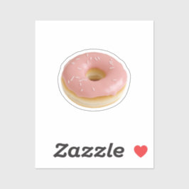 Rosa Mattierter Donut mit Sprinklen Aufkleber