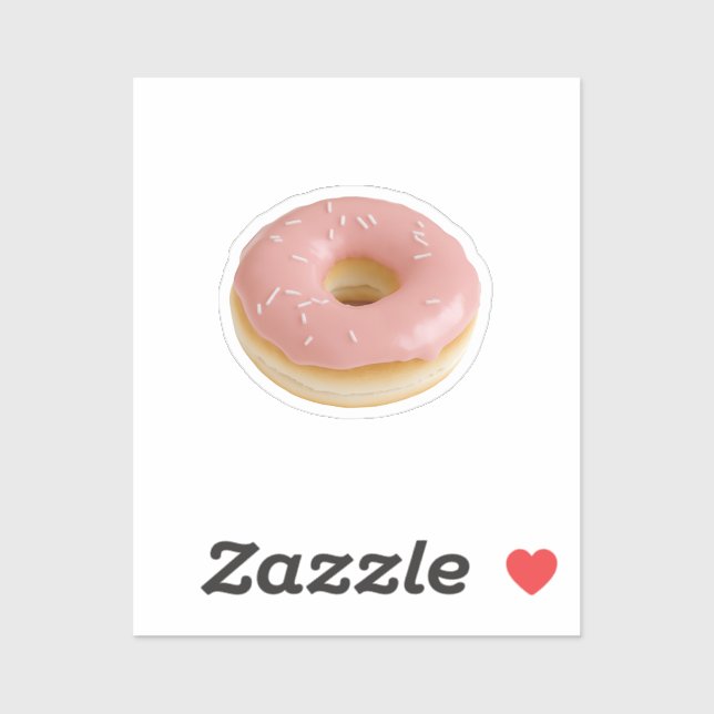Rosa Mattierter Donut mit Sprinklen Aufkleber (Blatt)
