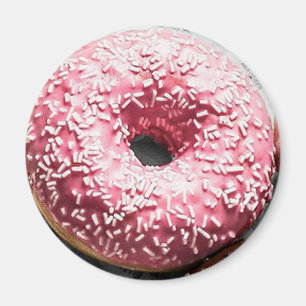 Rosa mattierter Krapfen-Spaß-Nahrungsmittelmagnet Magnet