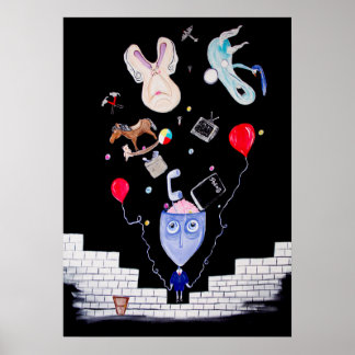 Rosa Mauer 20 x 28 Poster