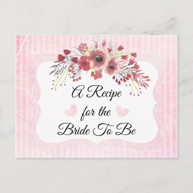 Rosa Mauve Corve Blush Pink Rezeptkarte Postkarte (Vorderseite)