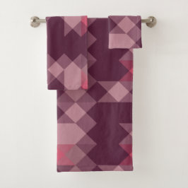 rosa, mauve, geometrisch rosa badhandtuch set