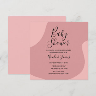 Rosa Mauve Moderne Minimal Baby Shower Einladung