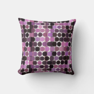 Rosa, Mauve und schwarze geometrische Rose Kissen