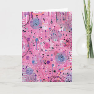 Rosa maximalistischer abstrakter Kunst Karte