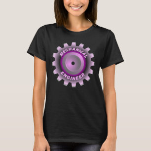 Rosa mechanisches Ingenieurszahnrad T-Shirt