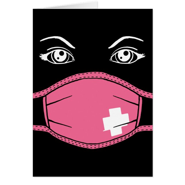 rosa medizinische Maske Grafik (Vorne)