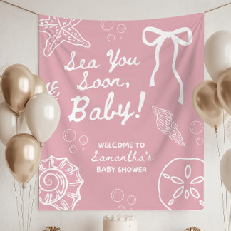 Rosa Meer Sie bald Baby Shower Dekorationen, Tiefe Wandteppich