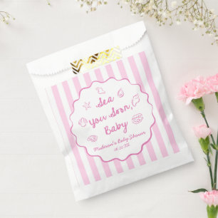 Rosa Meer Sieht Dich Bald, Baby-Küstensüßigkeiten- Geschenktütchen