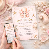 Rosa Meeres- und Ozeantiere Mädchen Baby Shower