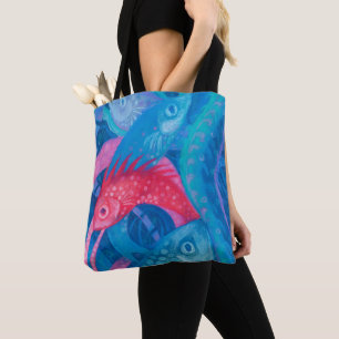 Rosa Meeresalgen Meerestiere Unterwasser Kunst Tasche