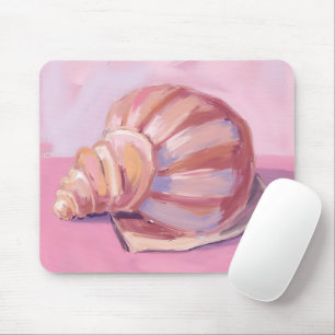 Rosa Meeresmuschel Wasserfarbenmalerei der Küste Mousepad