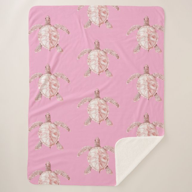 Rosa Meeresschildkröten Sherpadecke (Vorderseite)