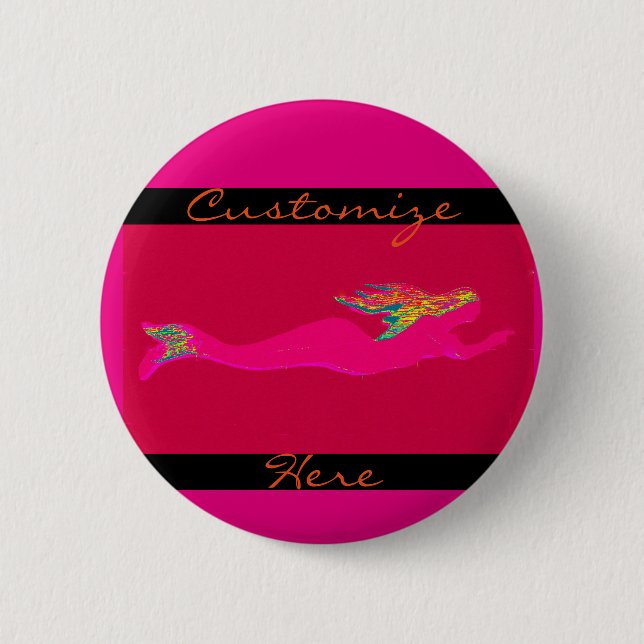 Rosa Meerjungfrau Button (Vorderseite)