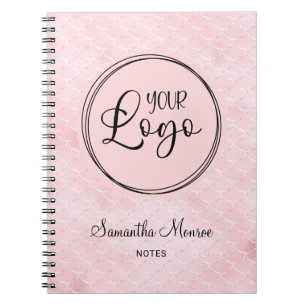 Rosa Meerjungfrau Glam Business Logo Besprechung Notizblock