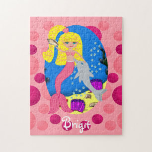 Rosa Meerjungfrau mit Dolphin