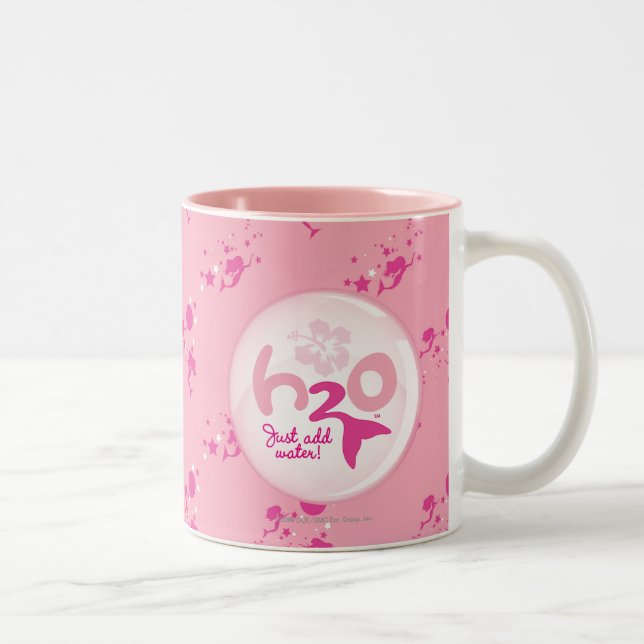 Rosa Meerjungfrau-Muster Zweifarbige Tasse (Rechts)