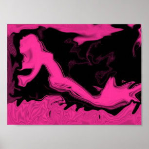 Rosa Meerjungfrau-Plakat Poster