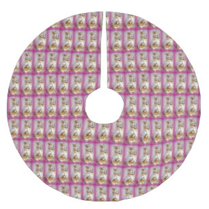 rosa Meerjungfraumuster-Baumrock Polyester Weihnachtsbaumdecke