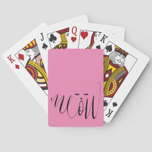 Rosa Meow Cat Spielkarten (Rückseite)
