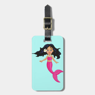 Rosa-Mermaid-Girl Gepäckanhänger