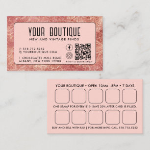 Rosa metallische QR-Code-Belohnungs-Visitenkarte Visitenkarte