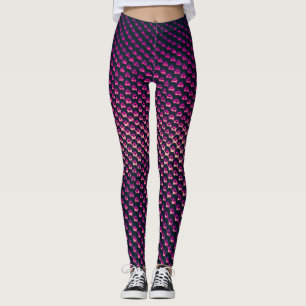 Rosa metallischer futuristischer abstrakter Hinter Leggings