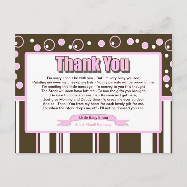 Rosa Metro Postkarte (Vorderseite)