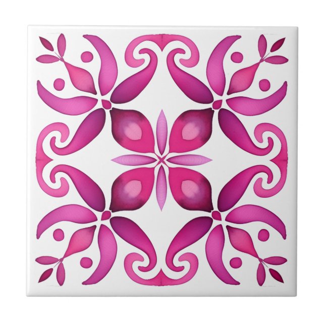 Rosa mexikanische talavera-Gastgeschenke Hochzeite Fliese (Vorderseite)