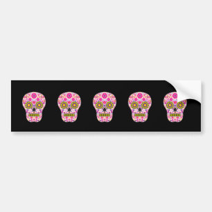 Rosa mexikanischer Zuckerschädel Autoaufkleber