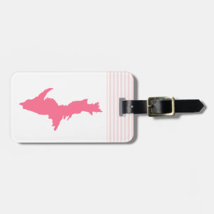 Rosa Michigan-Oberleder-Halbinsel Gepäckanhänger