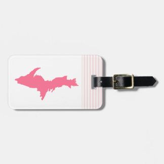 Rosa Michigan-Oberleder-Halbinsel Gepäckanhänger