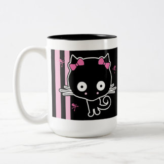 Rosa Miezekatze Zweifarbige Tasse