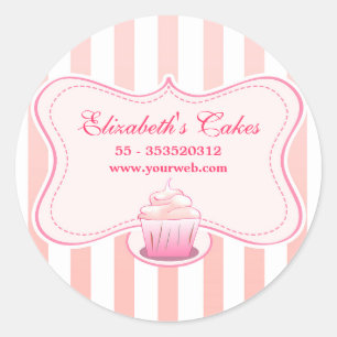Rosa Milchkuchenkleber Runder Aufkleber