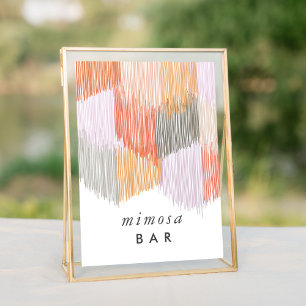 Rosa Mimosa Bar Fringe Bachelorette Tafelschild