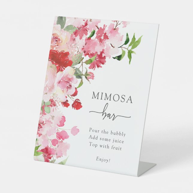Rosa Mimosa Bar Sign Sockelschild (Vorderseite)