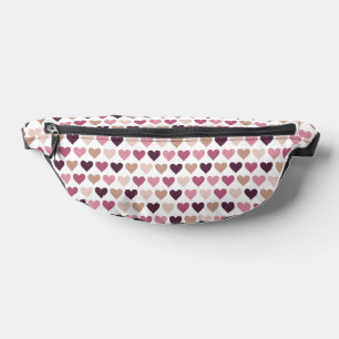 Rosa Mini-Herzen und Pflaumen-Romantik-Motiv Bauchtasche