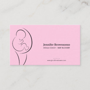 Rosa Minimal Doula Geburtscoach Schwanger Visitenkarte